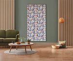 Load image into Gallery viewer, Living room with a colorful abstract painting on a gray wall, green sofa, wooden coffee table, and decorative items.
