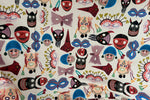 Load image into Gallery viewer, Pattern of colorful masks on a white background

