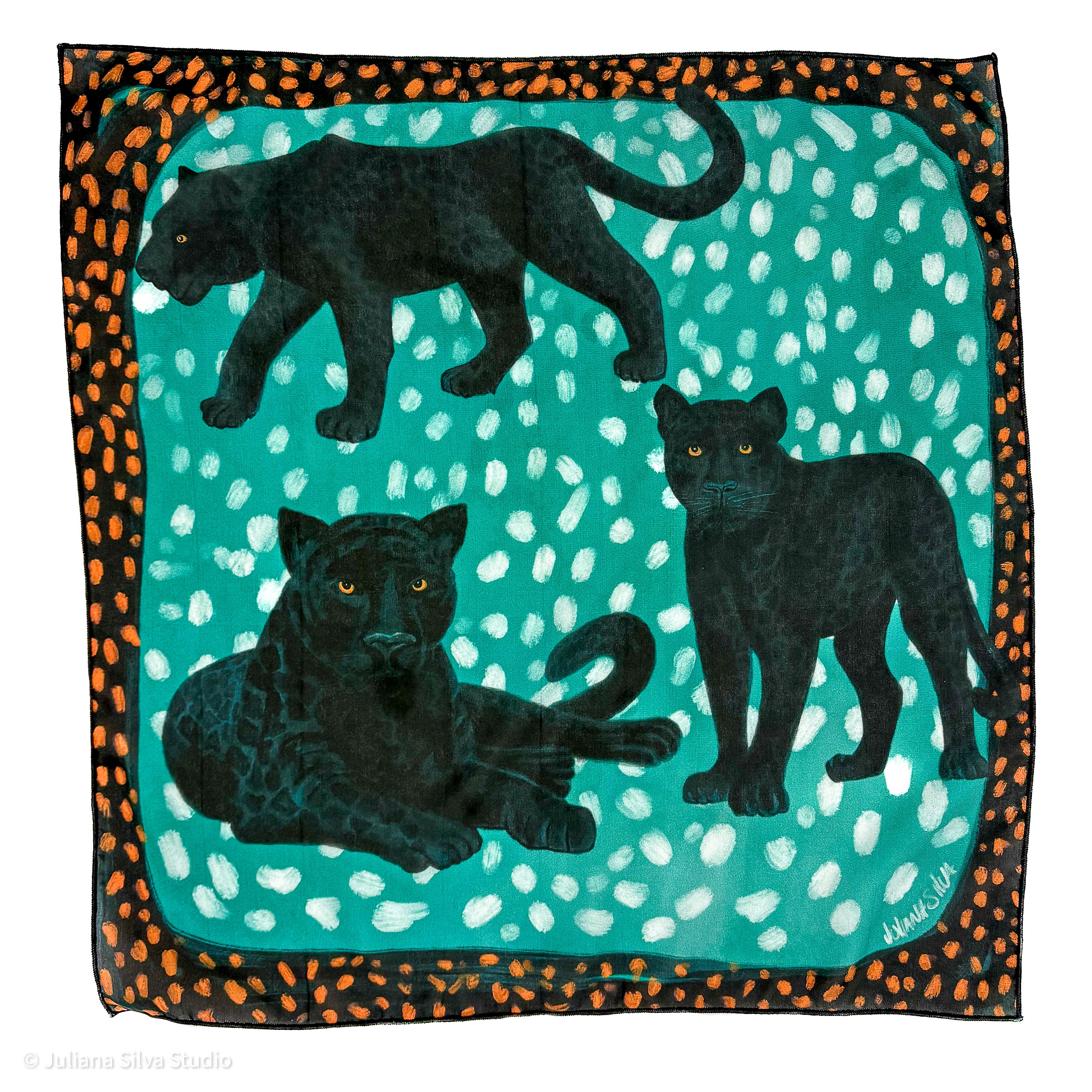 Turquoise Panther Scarf