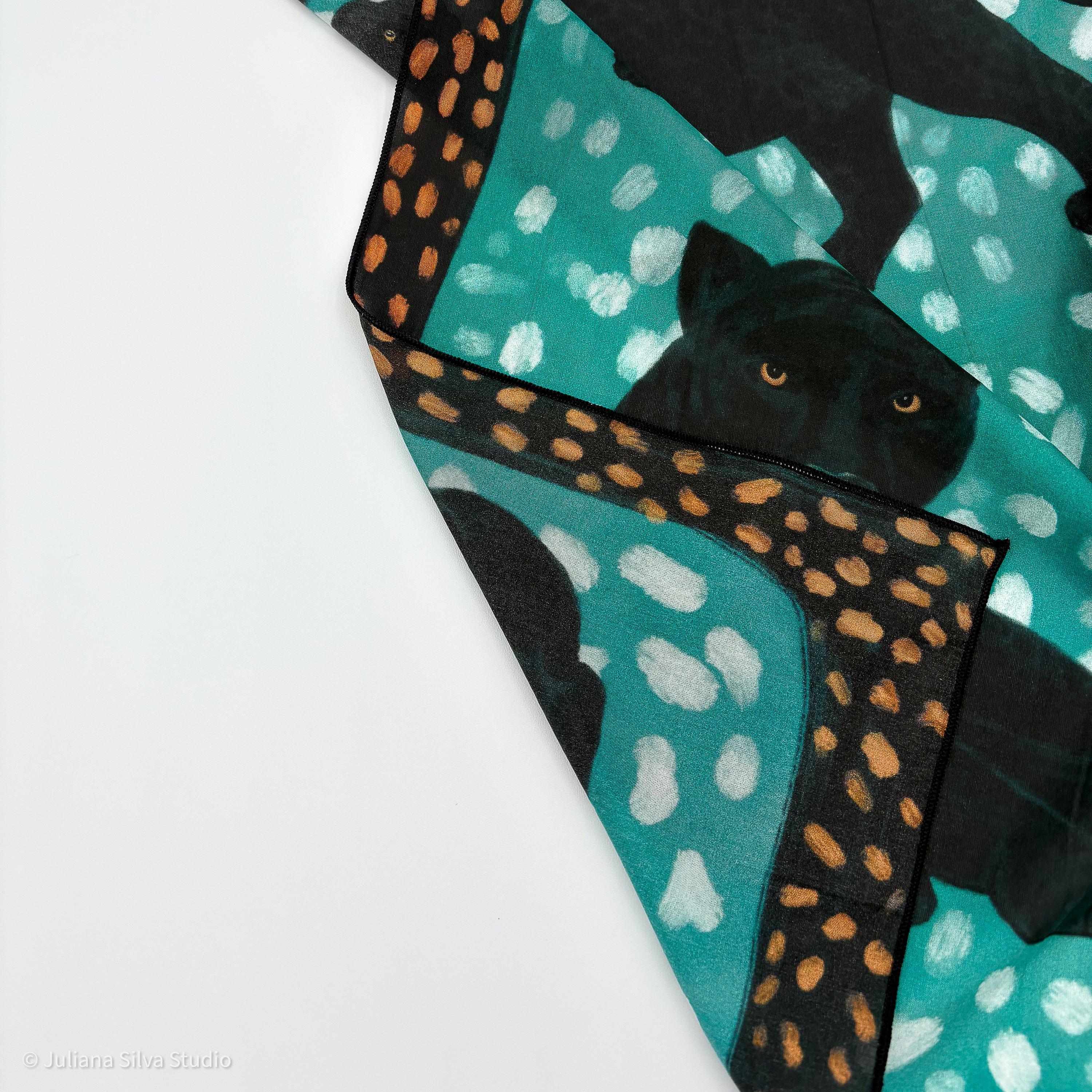 Turquoise Panther Scarf