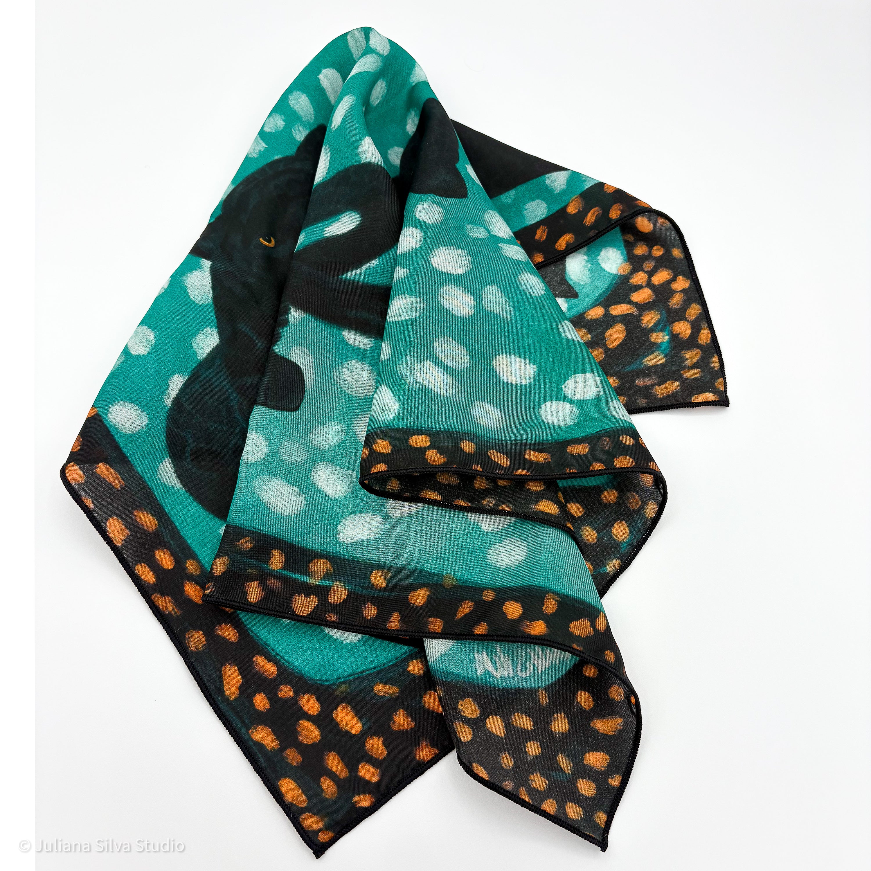 Turquoise Panther Scarf