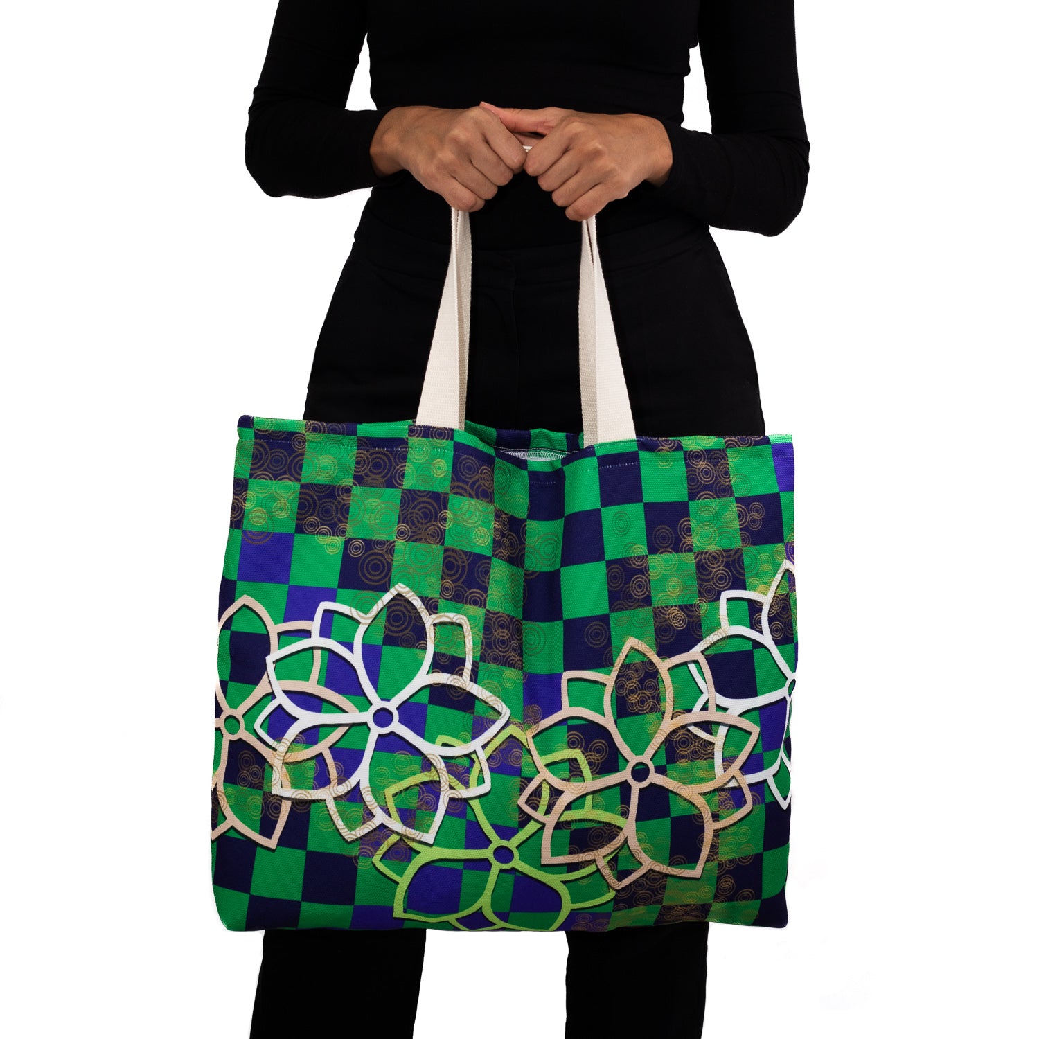 Flowers & Tiles Maxi Tote Bag (unlined)