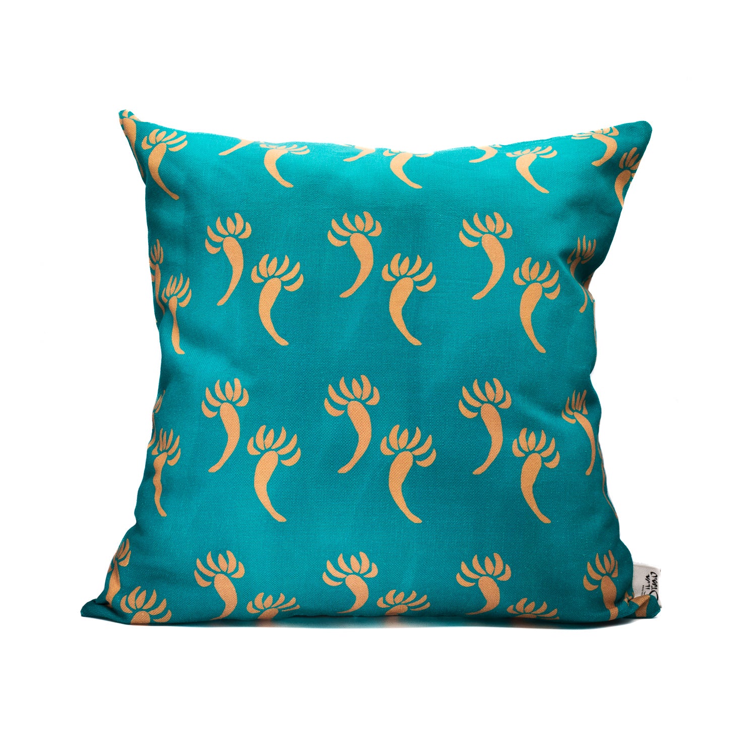 Golden Flowers Cushion Cover